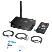 Bluetooth5.1 Digital Receiver Wireless NFC to RCA Stereo Audio Amplifier Adapter