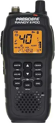 PRESIDENT RANDY II FCC AM/FM CAR/HOME CB HANDHELD WALKIE-TALKIE RADIO W/WEATHER