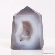 400g94mm Druzy Agate Geode Tower Point Natural Crystal Polished Quartz Healing