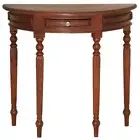 MIREI FRENCH PROVINCIAL MAHOGANY HALF-ROUND CONSOLE TABLE/HALL TABLE/SOFA TABLE