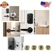 Remote-Controlled Keyless Entry WiFi Lock Set with Lever Handle - Safe & Stylish