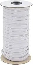 White 70-Yards Length 1/4" Width Braided Elastic Cord/Elastic Band/Elastic Rope/Bungee/White Heavy Stretch Knit Elastic Spool with Free Tape Measure