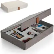 Decorative Photo Storage Box With Lid Safely Store Photos Documents Supplies