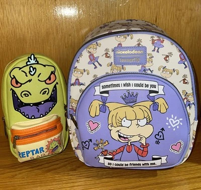 Loungefly Rugrats Angelica Mini Backpack And Reptar Pencil Case SET