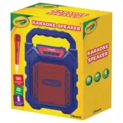 New CRAYOLA KARAOKE SPEAKER BLUETOOTH FM RADIO BATTERY MICROPHONE RED/BLUE