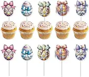 Egg Cupcake Picks | 10-Styles Cute Egg Food Picks,Cake Decorations, Easter Party Birthday Cupcake Topper For Baby Shower