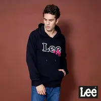 在飛比找樂天市場購物網優惠-Lee logo文字厚長袖連帽T恤 男款 黑