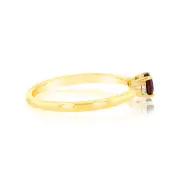 0.30 Carat Red Garnet and Diamond Ring in 9ct Yellow Gold, K