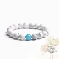 在飛比找momo購物網優惠-【Hera】純淨幸福滿滿白松石手珠(海藍寶款)