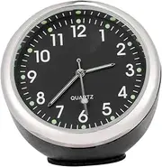 ULTECHNOVO Clock Car Stick-on Watch Car Dashboard Car Interior Decoration Mini Dash Small Cars Dashcams for Trucks LED Car Plastic Black
