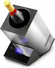 Electric Wine Chiller, Single Bottle Wine Cooler in Stainless Steel, 750Ml Wine