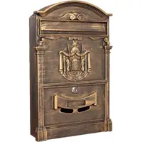 在飛比找momo購物網優惠-【固得家俬】金色 歐式 復古 古典 鑄鋁信箱 附鑰匙(信箱)