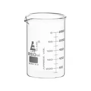 Eisco Labs 250ml Beaker, Low Form, Dual Scale - ASTM - Borosilicate Glass