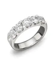 Certified Diamond 5 Stone Band in 18K White Gold, 2.0 ct. t. w.