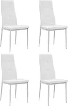 Dining Chairs 4 pcs White Faux Leather Kitchen Chair