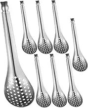 iplusmile 304 Stainless Steel Fish Roe Colander 8pcs Serving Spoon Salt Cellar Spoon Baking Flour Catering Serving Utensils