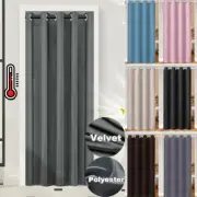 Thermal Blackout Door Curtains Single Thick Winter Curtains Eyelet Ready Made AU