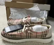 Hey Dude Wendy Plaid Pink Womens Size 7