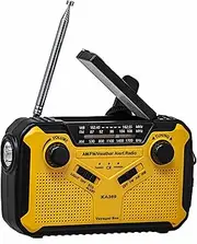 Kaito Voyager ECO Emergency Radio KA369 AM/FM NOAA Weather Alert 5-Way Powered Solar Crank Radio Receiver with LED Flashlight and USB Mobile Phone Charger