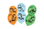 Rusty Rivets Latex Characters Balloons (Pack of 6) (Orange/Sky Blue/Green) (One Size)