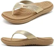 [jiajiale] Womens Fashion Orthotic Flip Flops Ladies Slip On Lightweight Comfortable Thick Cushion Yoga Mat Thong Sandals With Plantar Fasciitis Arch Support