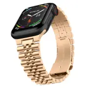Friendie Perth Collection Steel Link Band for Apple Watch (Gold) [Large]