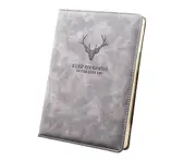 aerkesd 360 Pages A5 Faux Leather Thick Business Notebook Sketch Journal Diary with Pen-Grey