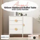 Kitchen Sideboard Dining Buffet Storage Cabinet Hallway Table w/ Gold Handle