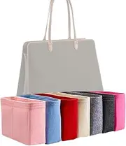 [Generic] Xoppia Bag Organizer compatible with Goyard Hardy PM Bag. Felt Insert Liner for Women Handbag. (Black, Style B: Side Zipper)