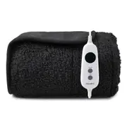 Dreamaker Teddy Fleece Electric Heated Throw Blanket [130x160cm] (Charcoal)