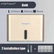 Paper Towel Holder Wall Punch Free Paper Towel Dispenser Waterproof Tissue Dispenser for Bathroom Toilet Commercial gold