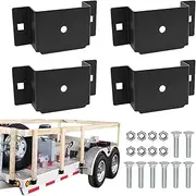 Trailer Side Rails,2x4 Inches Metal Trailer Bracket - 4X Metal Rack Flatbed Truck Accessories for Lumber Transport Cargo Hauler RV Wood Tractor Daily Use
