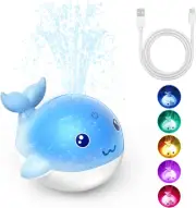 Upgraded Rechargeable Kids Bath Toy with Easy Charging, LED Light up Whale Ba...