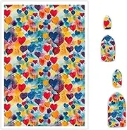 Briartw 10 Sheets Polymer Clay Transfer Paper - Per Sheet 5.82 x 3.93 inch Water-Soluble Transfer Sheets for DIY Clay Jewelry Making Disposable Stickers -Heart Splash Pattern