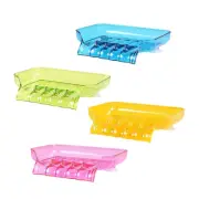 4 PCS Sponge Holder Soap Dispenser Bathroom Automatic Kitchen
