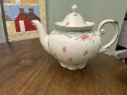 5 Cup Gracie China by Coastline Vintage Green Rose Porcelain