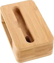 Angoily Cell Phone Speaker Sound Amplifier Phone Dock Station Wooden Phone Dock Cell Phone Sound Amplifier Speaker Phone Ringer Amplifier Cell Phone Stand Small Speaker Light Brown Bamboo