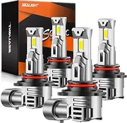 SEALIGHT 9005 9006 Fog Light Bulbs, 30000LM 6500K Cool White, 1:1 Mini Size, 9005 9006 Bulb Fog Light with 13000RPM Cooling Fan, 3 Mins Plug-N-Play, Non-polarity, Pack of 2