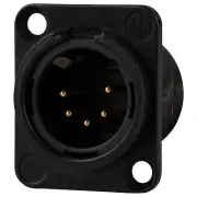 Neutrik NC5MD-L-B-1Â 5 Pin XLR DMX Male Panel Mount D Series Black