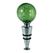 Murano Glass Bottle Stopper Green Silver Wine Prosecco Venice Gift Box