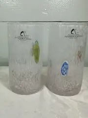 2 Alessandro Coppola Arte Di Murano White/Pink Confetti Glasses 5 3/4” New