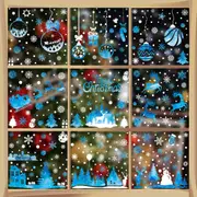 Christmas Window Glass Sticker Decal Snowman Shop Xmas Party Wall Decor-Style 1