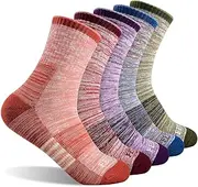 [FEIDEER] Women's Hiking Walking Socks, Multi-pack Outdoor Recreation Socks Wicking Cushion Crew Socks