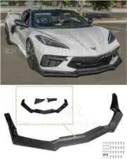 For 20-Up Corvette C8 | ZR1 Stage 3 Hydro Dipped Carbon Fiber Front Lip Splitter