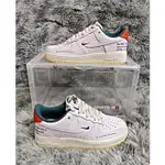 耐吉NIKE AIR FORCE 1 白綠橙 迷你鉤 雙鉤白綠 奶油底 解構 標語 OFF WHITE DM0970-1