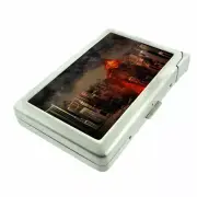Volcanoes Lava D6 Cigarette Case with Built in Lighter Metal Wallet