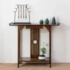 Gloss &Polished Narrow Console Table and Drawers Accent Table with Bottom Shelf