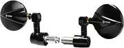 FENRIR CNC Aluminum Alloy Cafe Racer Round Black Motorcycle Bar End Mirrors side 22mm 7/8" inch Handlebar Mirror Universal Rear View For M8/M6 Super Sport Naked Street Bike Cruiser Scooter Minimoto