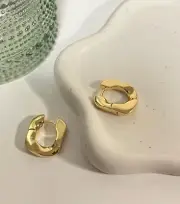 Elegant Vintage Minimalist Stylish Hoop Earrings 18K Gold Plating Loop Earrings