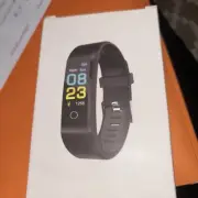Smart Bracelet (Black) Fit Tracker Heart Rate Calories Step Sleep